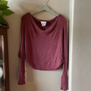 Dusty Rose Waffle Knit Top